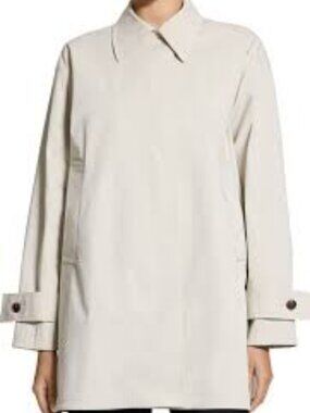 Theory Beige Stand-Collar Trench Coat